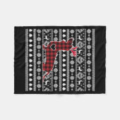 Red Pset Buffalo Dachshund Dog Kerstmis Fleece Deken (Voorkant (Horizontaal))