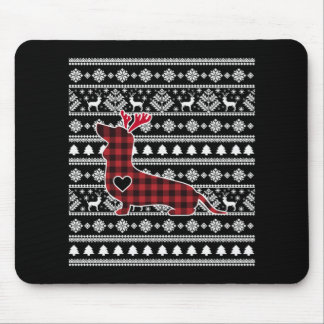 Red Pset Buffalo Dachshund Dog Kerstmis Muismat