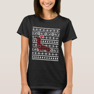 Red Pset Buffalo Dachshund Dog kerstpyjama T-shirt