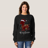 Red Pset Buffalo Dachshund Dog Merry Kerstry Trui (Voorkant volledig)