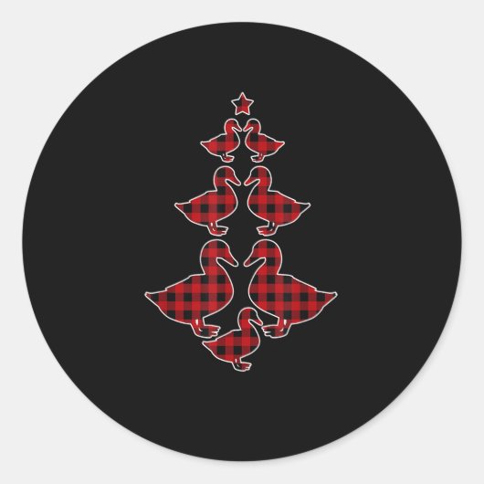 Red Pset Buffalo Duck kerstboompyjama's Ronde Sticker (Voorkant)