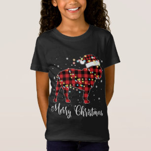 Red Pset Buffalo French Bulldog Merry kerstP T-shirt