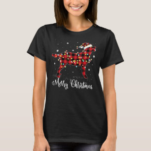 Red Pset Buffalo Labrador Retriever Merry Christm T-shirt