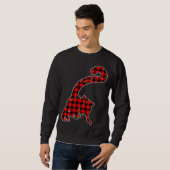 Red Pset Buffalo Lemur Xmas Light Matching Pajama Trui (Voorkant volledig)