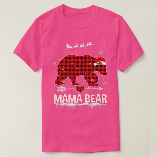 Red Pset Buffalo Mama Beer kerstpyjama Fami T-shirt (Design voorkant)