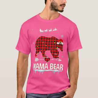 Red Pset Buffalo Mama Beer kerstpyjama Fami T-shirt
