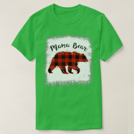 Red Pset Buffalo Mama Beer kerstpyjama Fami T-shirt (Design voorkant)