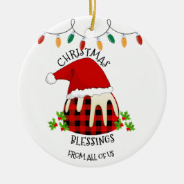 Red Pset Buffalo Santa Kerstmis Keramisch Ornament