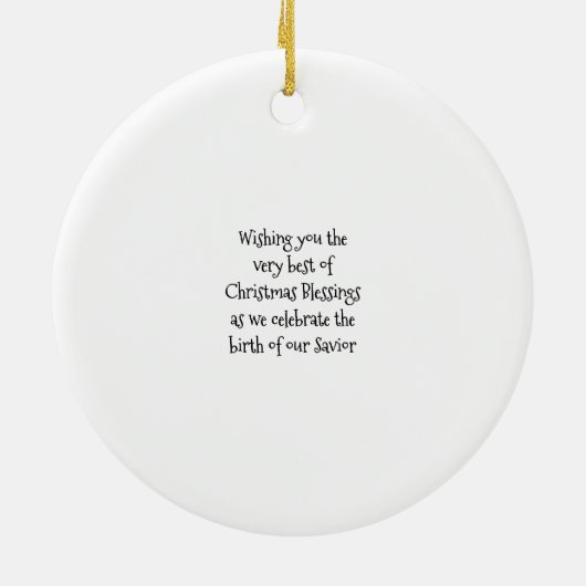 Red Pset Buffalo Santa Kerstmis Keramisch Ornament (Achterkant)