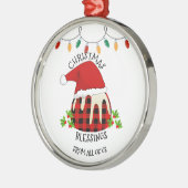 Red Pset Buffalo Santa Kerstmis Metalen Ornament (Links)