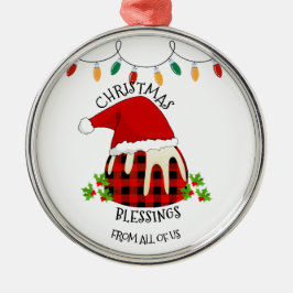 Red Pset Buffalo Santa Kerstmis Metalen Ornament