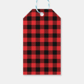 Red Pset Buffalo Tartan Flannel op maat Cadeaulabel (Achterkant)
