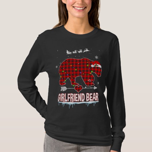 Red Pset Buffalo Vriendin Beer Kerstmis Pajama T-shirt (Voorkant)