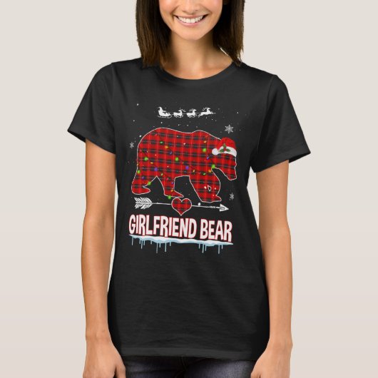 Red Pset Buffalo Vriendin Beer Kerstmis Pajama T-shirt (Voorkant)