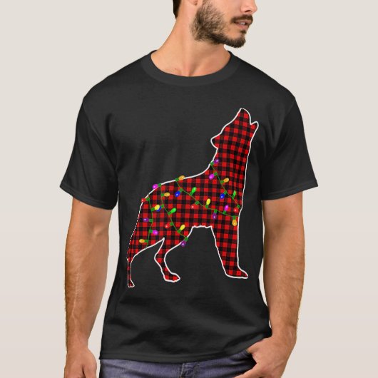 Red Pset Buffalo wolf kerstpyjama T-shirt (Voorkant)