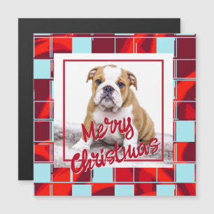 Red Pset Bulldog Dog Photo Merry Kerstmagneet