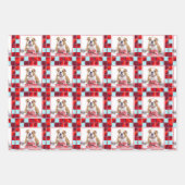 Red Pset Bulldog Dog Photo Merry Kerstry Inpakpapier Vel (Voorkant 3)