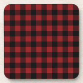 Red Pset Check Beverage Coaster  design Bier Onderzetter (Voorkant)