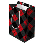 Red Pset Check Gift Bag Medium Cadeauzakje (Achterkant Gekanteld)