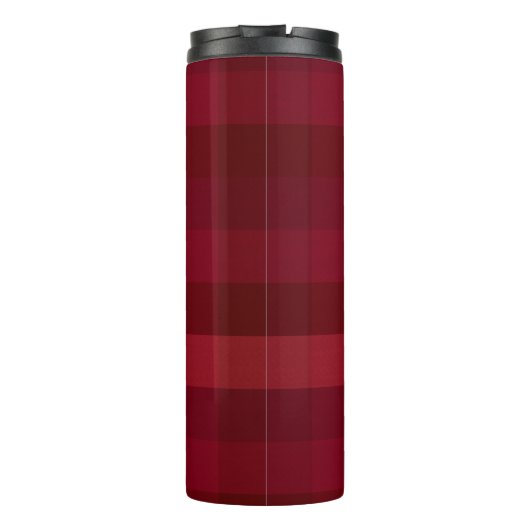 Red Pset Check Pattern Rustic Personalized Thermosbeker (Achterkant)