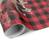 Red Pset Cheetah Funky Kerstmis Cadeaupapier (Rol Hoek)