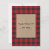 Red Pset Couple Foto Merry kerstkraft Feestdagenkaart (Achterkant)