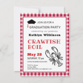 Red Pset Crawfish Boil 3 Foto Graduparty Kaart (Voorkant)
