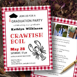 Red Pset Crawfish Boil 3 Foto Graduparty Kaart