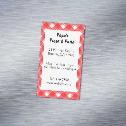 Red Pset Custom Restaurant & Magnetic Kaart Visitekaartje Magneet (Voorbeeld)