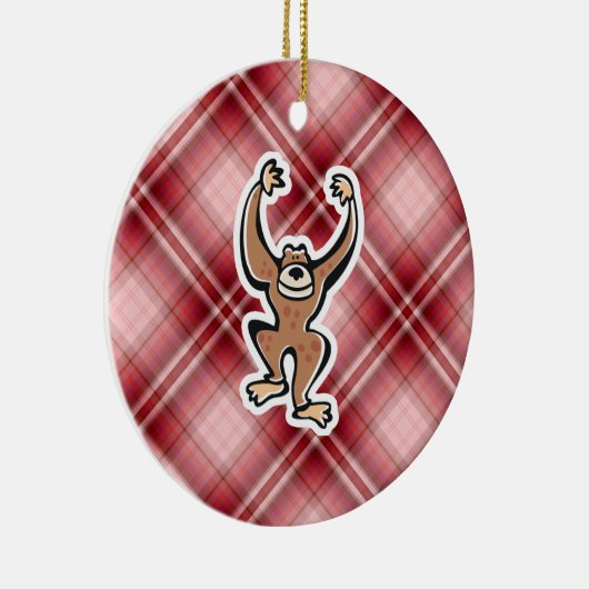 Red Pset Cute Monkey Keramisch Ornament (Rechts)