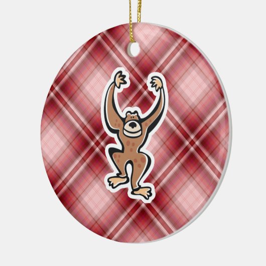 Red Pset Cute Monkey Keramisch Ornament (Links)