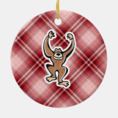Red Pset Cute Monkey Keramisch Ornament (Achterkant)