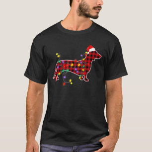 Red Pset Dachshund Dog kerstpyjama Familie X T-shirt