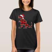 Red Pset Dinosaur Rex kerstlampbomen PJ Ad T-shirt (Voorkant)
