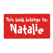 Red Pset "Dit boek behoort tot" Etiket (Voorkant)