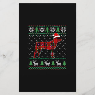Red Pset Dog Ugly Kerstlights Boston Terrier Briefpapier