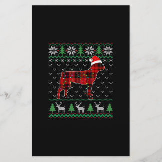 Red Pset Dog Ugly Kerstlights Boston Terrier Briefpapier