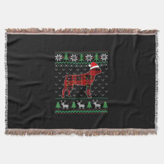 Red Pset Dog Ugly Kerstlights Boston Terrier Deken (Voorkant)