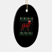 Red Pset Dog Ugly Kerstlights Boston Terrier Keramisch Ornament (Rechts)