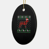 Red Pset Dog Ugly Kerstlights Boston Terrier Keramisch Ornament (Links)