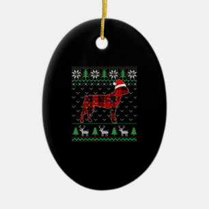 Red Pset Dog Ugly Kerstlights Boston Terrier Keramisch Ornament