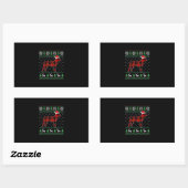 Red Pset Dog Ugly Kerstlights Boston Terrier Rechthoekige Sticker (Vel)