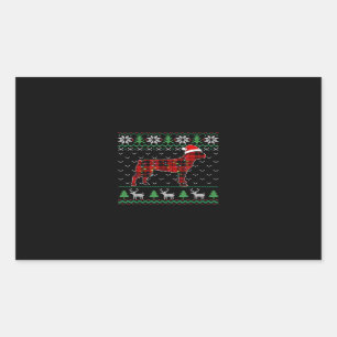 Red Pset Dog Ugly Kerstlights Boston Terrier Rechthoekige Sticker