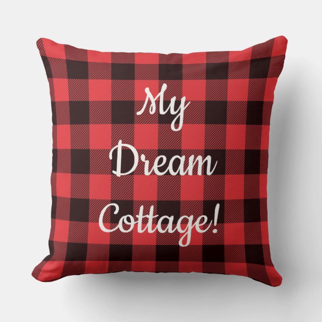 Red Pset Dream Cottage Kussen (Voorkant)
