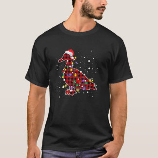 Red Pset Duck Kerstpyjama Family Xmas Light T-shirt