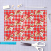 Red Pset en Kerstmis Rough Collie Lover Holiday Tissuepapier (Craft)