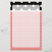 Red Pset en Polka Dots Briefpapier (Voorkant)