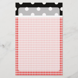 Red Pset en Polka Dots Briefpapier