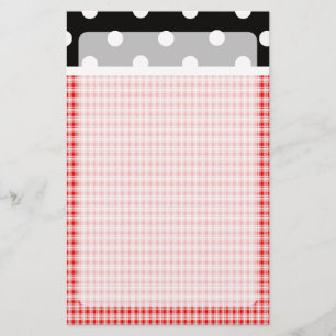 Red Pset en Polka Dots Briefpapier
