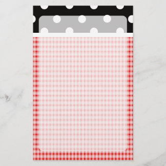 Red Pset en Polka Dots Briefpapier